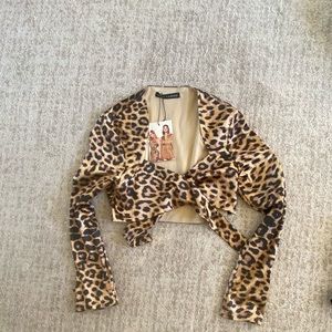 Naked Wardrobe long sleeve crop top